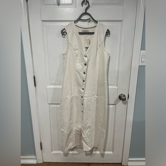 abercrombie and fitch the A&F mara vest midi dress | size large - Picture 2 of 5
